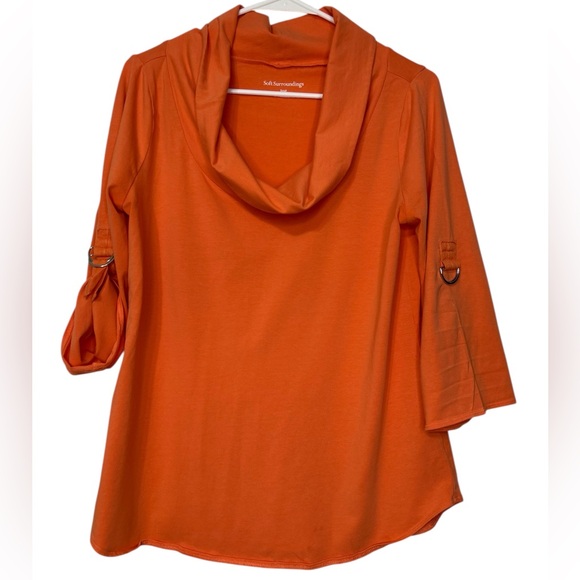Soft Surroundings Tops - Soft Surroundings 
Comfortable and Vibrant Orange Cowl Neck Blouse